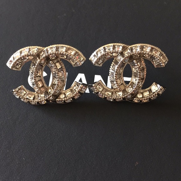 CHANEL Jewelry - Authentic Chanel Silver crystal Earrings